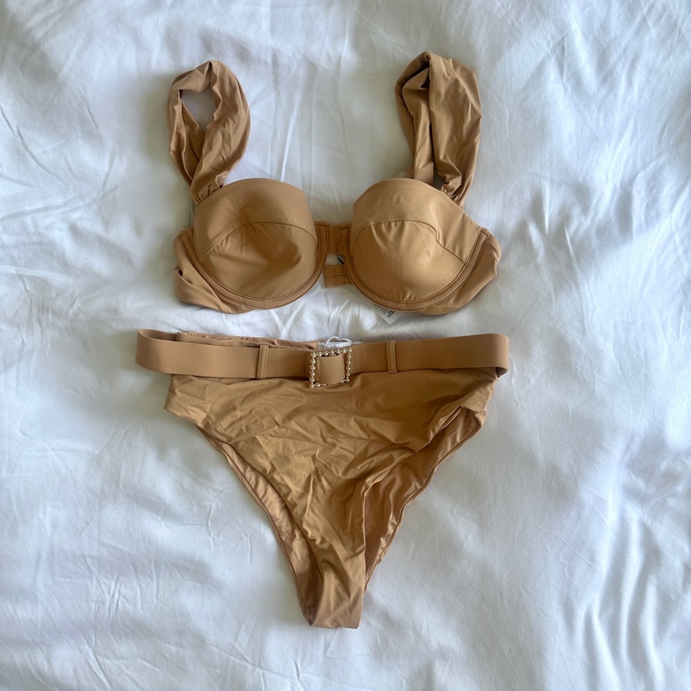 NWT WeWoreWhat Tan Bikini Set